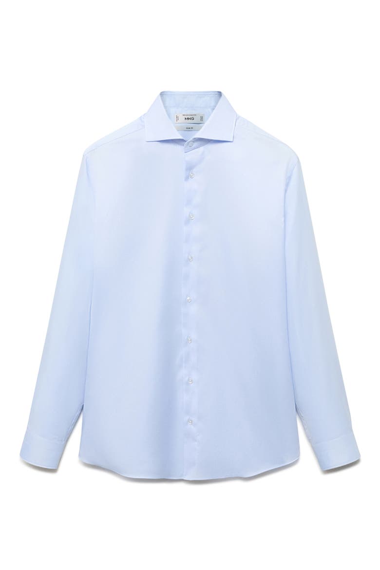Slim Fit Structured Cotton Button-Up Shirt, Alternate, color, SKY BLUE