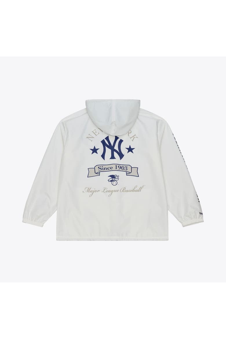 Men's Mitchell & Ness White New York Yankees Yacht Rock Coaches Full-Snap Hooded Windbreaker Jacket, Alternate, color, White