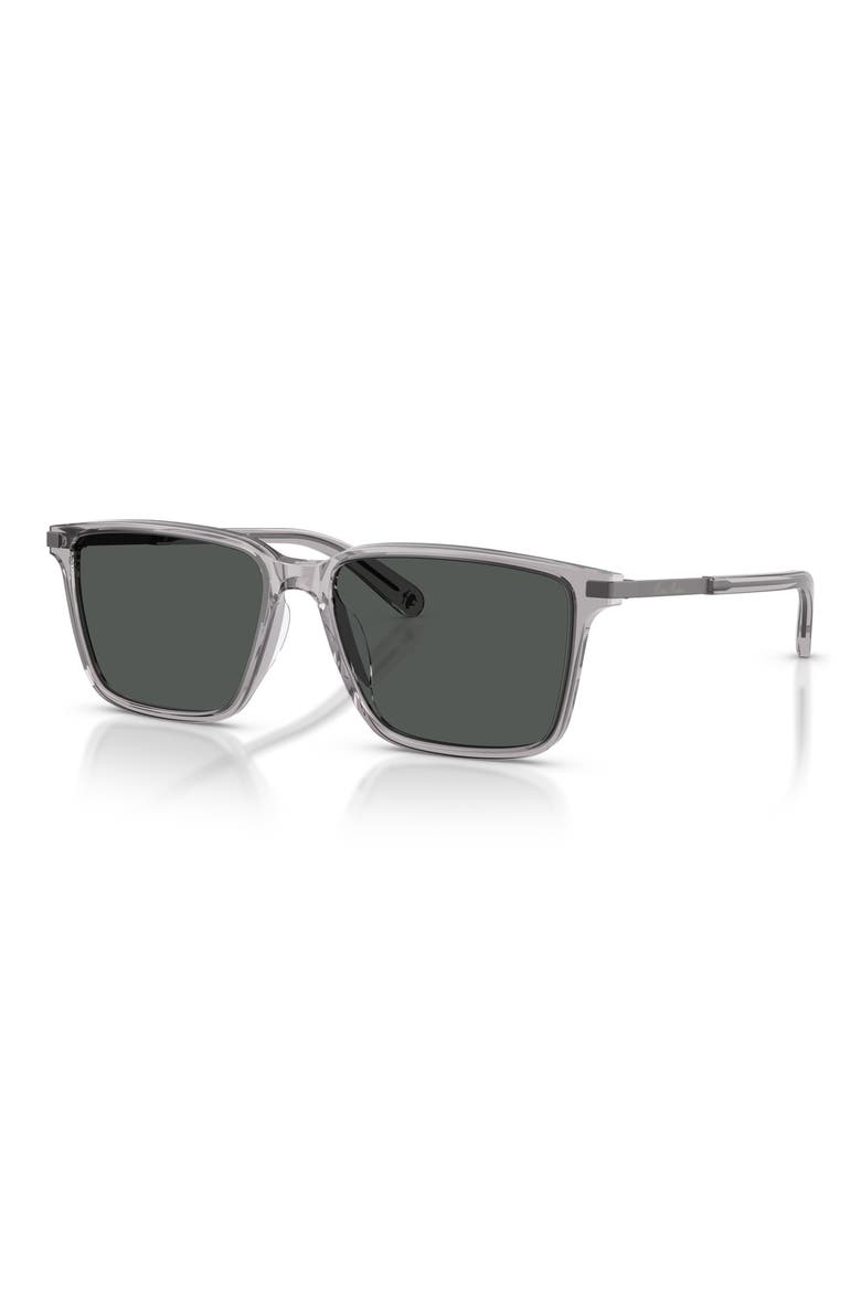 57mm Rectangular Sunglasses, Alternate, color, GREY / DARK GREY SOLID