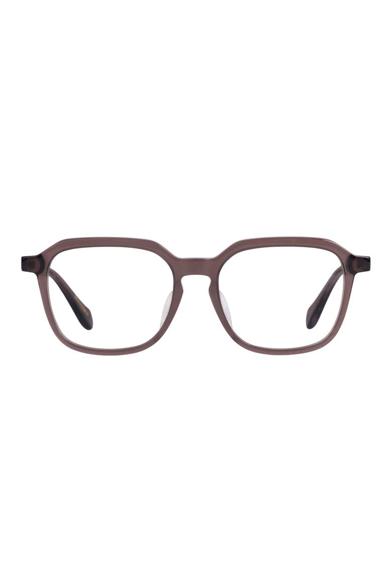 Hau Oli 53mm Low Bridge Square Optical Glasses, Main, color, CARIBBEAN CONCH / CLEAR LENSES