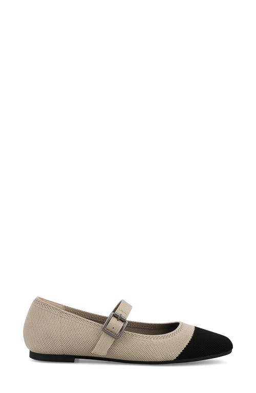 Mia Brita Knit Mary Jane Ballet Flat In Sand/black