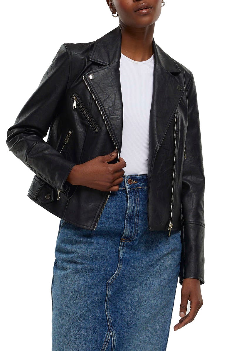 River Island Core Biker Jacket, Main, color,