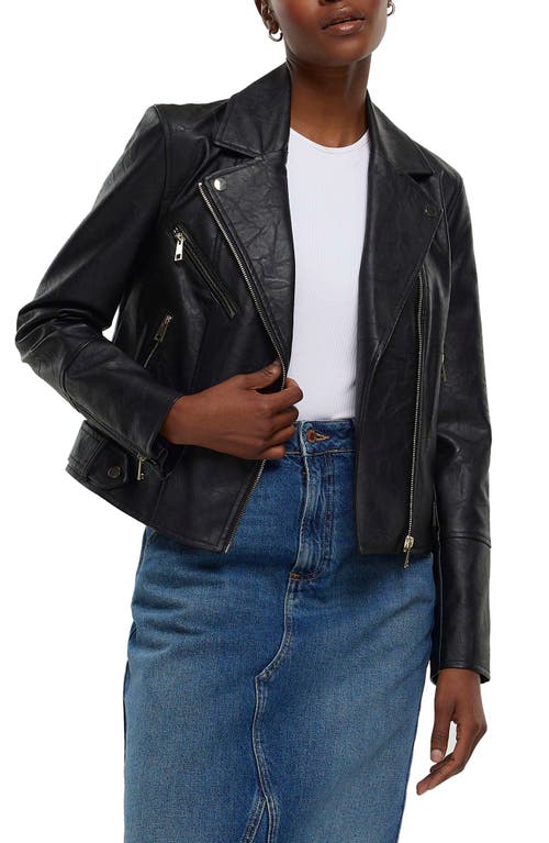 River Island Core Biker Jacket in Black  product