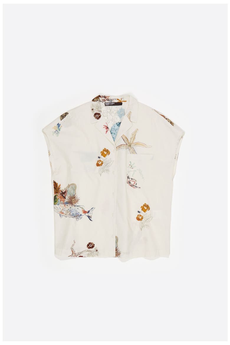 Seabed Cotton Cape Shirt, Alternate, color, SEABED OFF WHITE