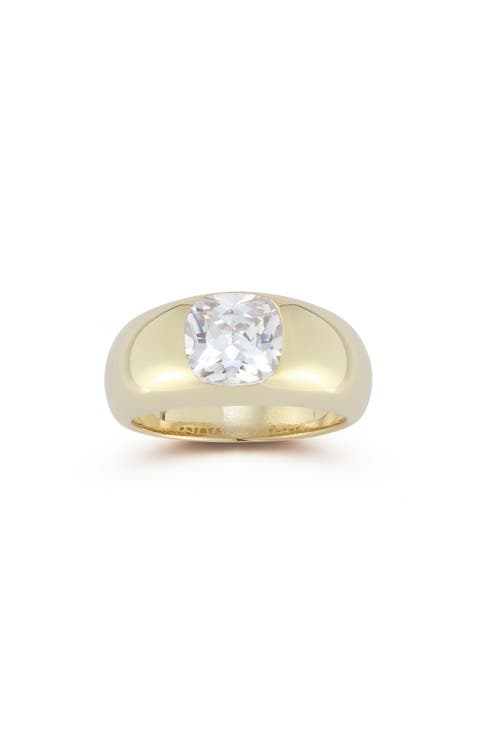 14K Gold Plated Sterling Silver Dome Ring