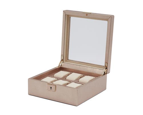Wolf Palermo 6 Pc Watch Box In Rose Gold