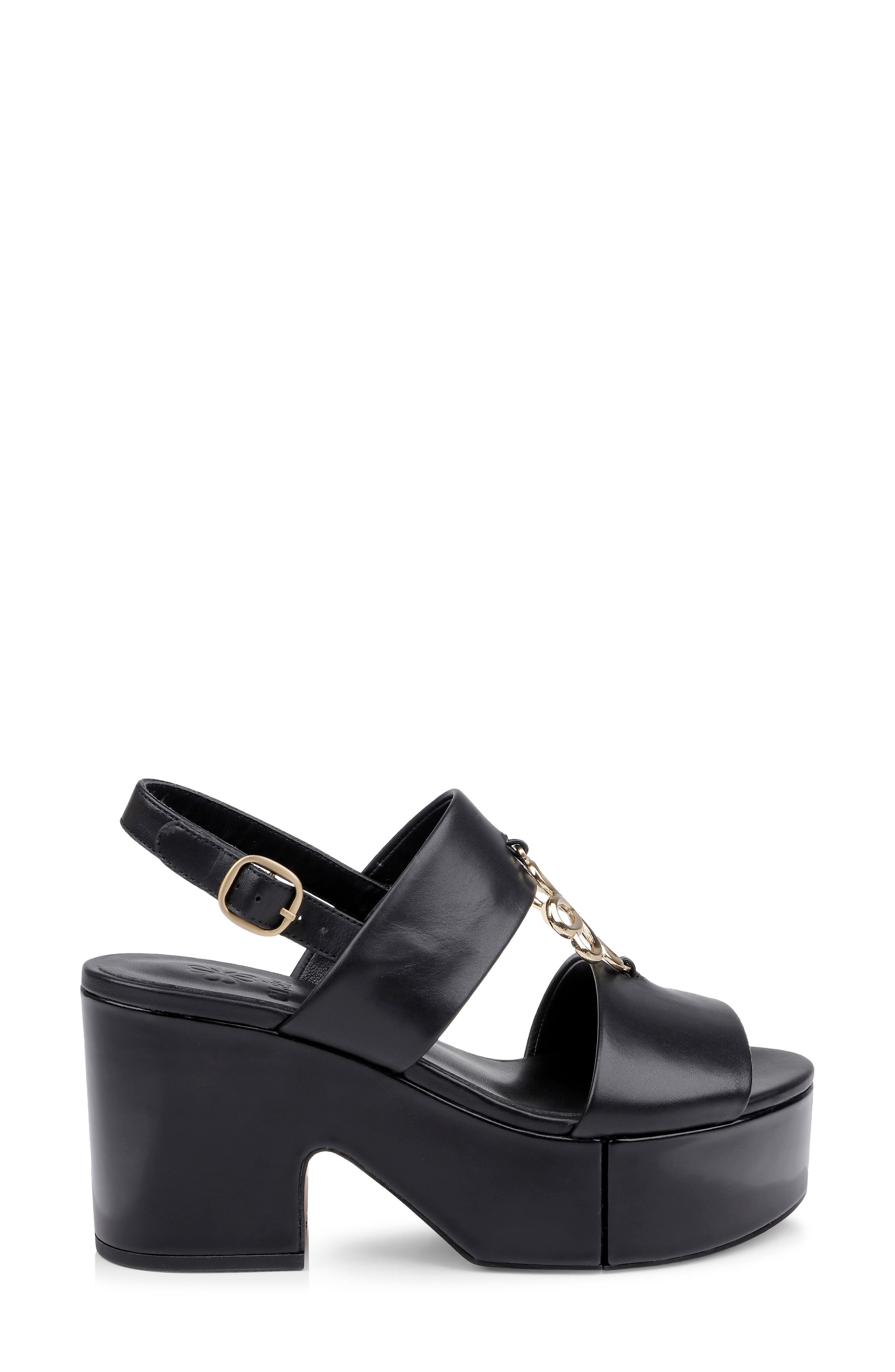 CLERAE Coraj Platform Sandal, Alternate, color, Black Leather
