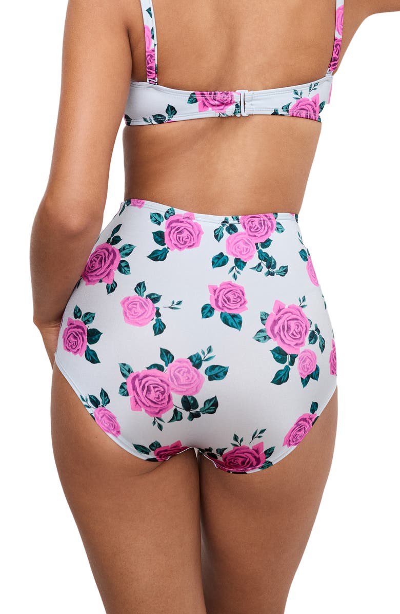 Good American Floral Satin Underwire Bikini Top, Alternate, color, Vintage Rose001