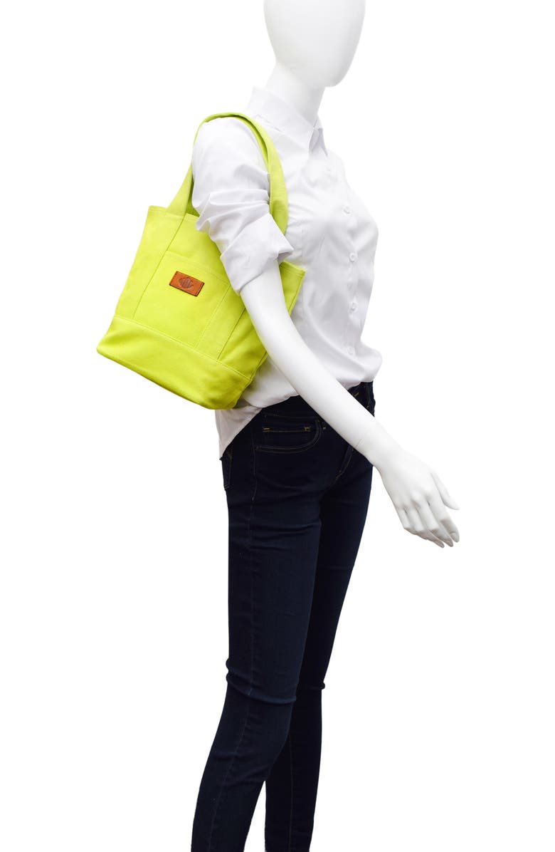 New Amsterdam Leatherworks Medium Kylee Canvas Tote, Alternate, color, Citron
