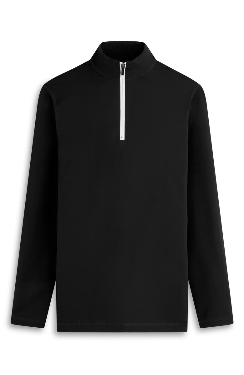 Bugatchi Quarter Zip Pullover, Alternate, color, Black