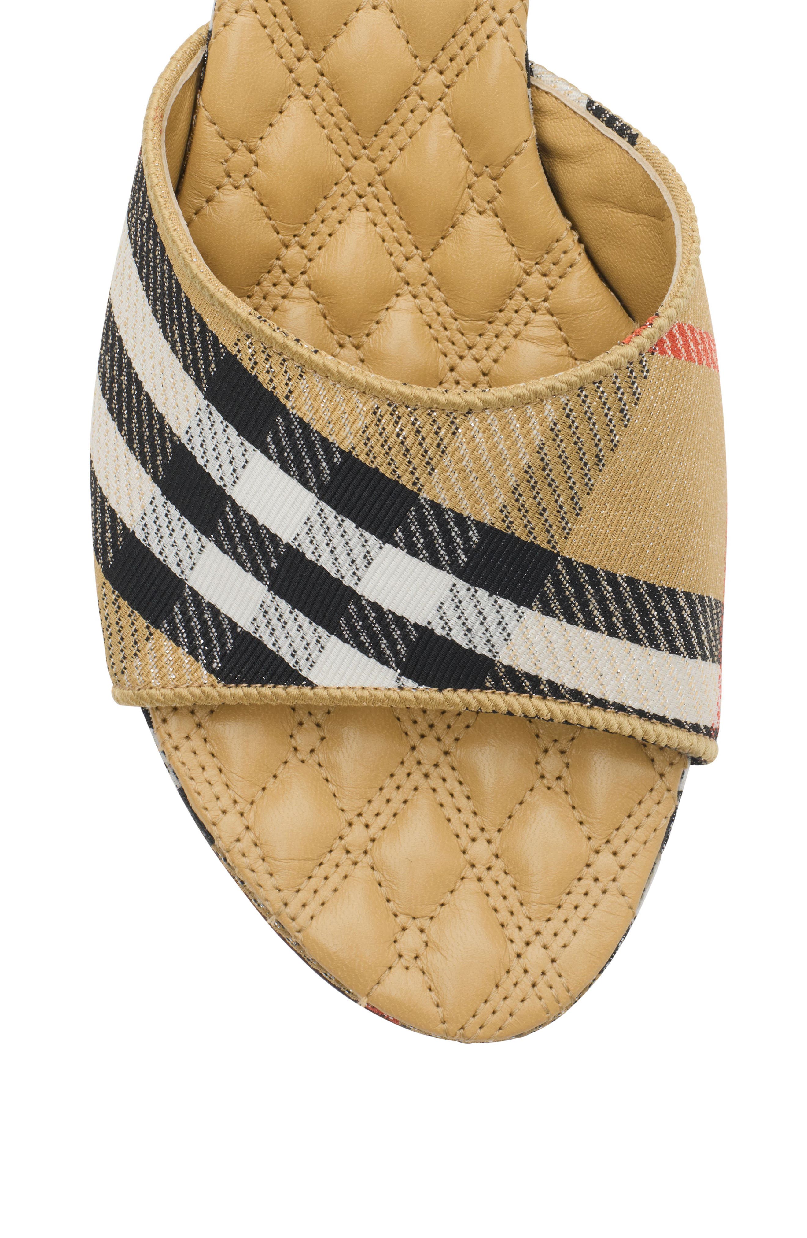 Burberry Sloane Check Slide Sandal, Alternate, color, Beige