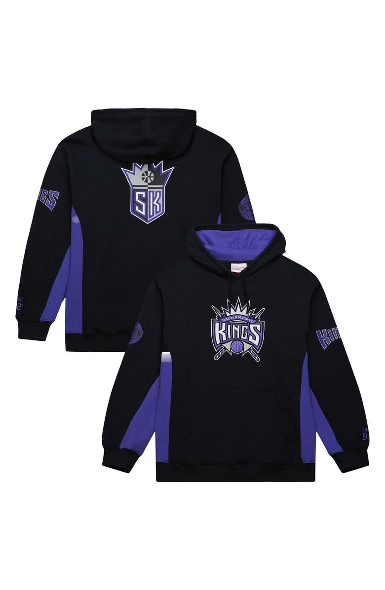 Mitchell & Ness Men's Mitchell & Ness Black Sacramento Kings Hardwood Classics Team Origins Fleece Pullover Hoodie, Main, color, Black