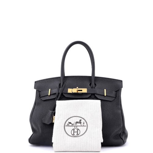 Pre-owned Hermes Hermes Birkin Handbag Black Togo With Gold Hardware 30 In Black
