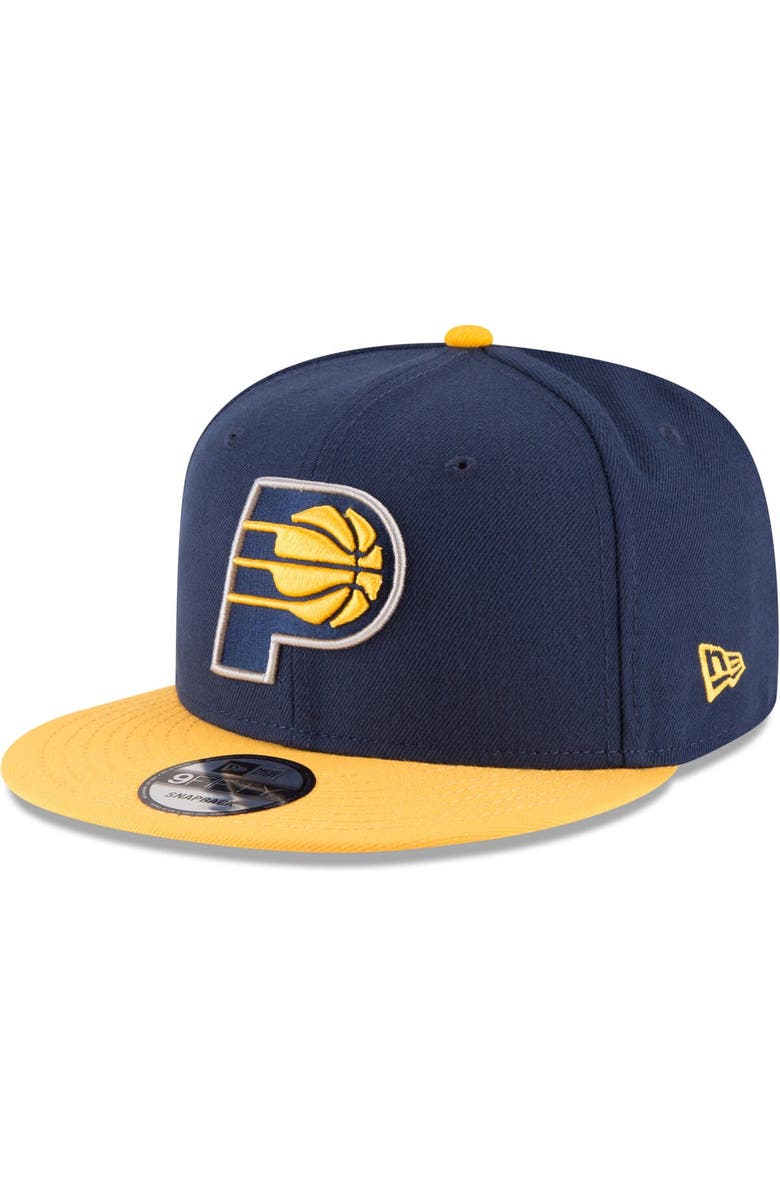 New Era Men's New Era Navy/Gold Indiana Pacers Two-Tone 9FIFTY Adjustable Hat, Main, color, 