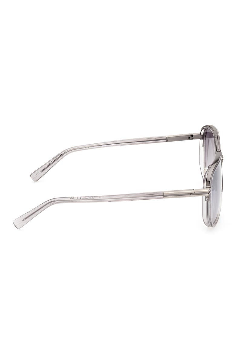 56mm Navigator Polarized Sunglasses, Alternate, color, SHINY TRANSPARENT GREY