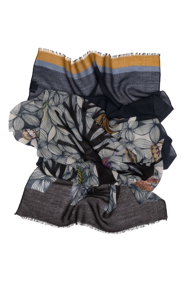 Elizabetta Bosco - Wool Scarf, Alternate, color, Navy