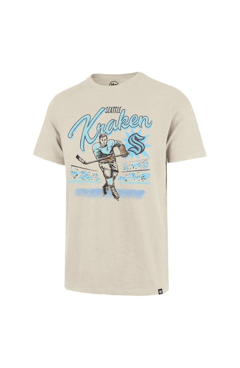 '47 Men's '47 Natural Seattle Kraken Hockey Player Golden Age Scrum T-Shirt, Alternate, color, Natural