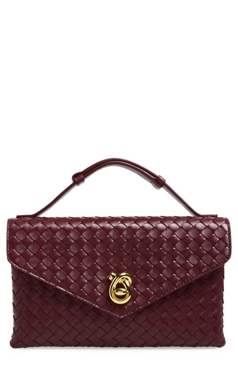 Knot Lock Intrecciato Leather Shoulder Bag