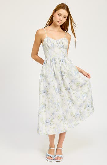 Scarlet Floral Cotton Midi Dress