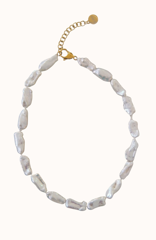 Joiana Jewelry Biwa Pearl Necklace In Metallic
