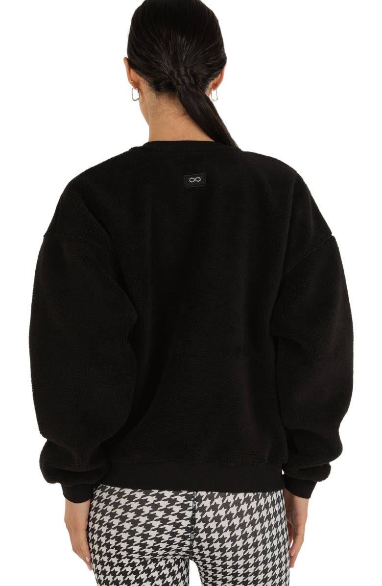Rebody Active Teddy Micro Fleece Lined Sweatshirt, Alternate, color, Black