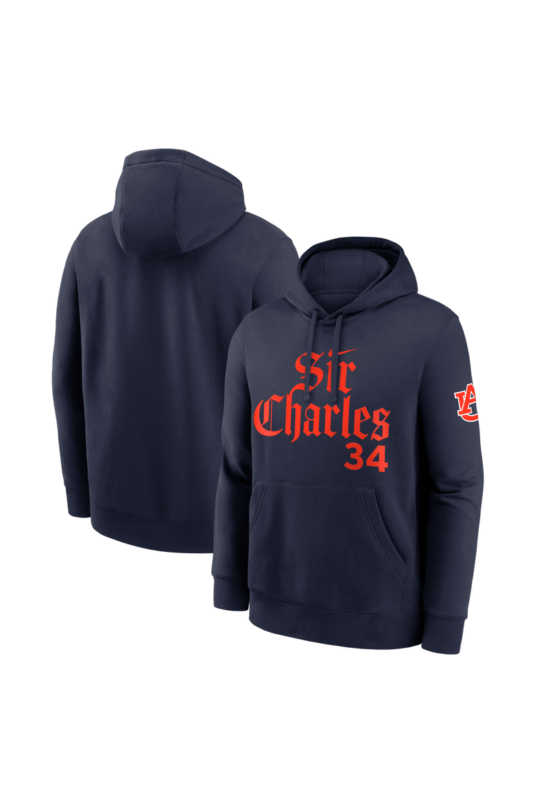Men's Nike Charles Barkley Navy Auburn Tigers  Name & Number Club Fleece Hoodie, Main, color, Navy