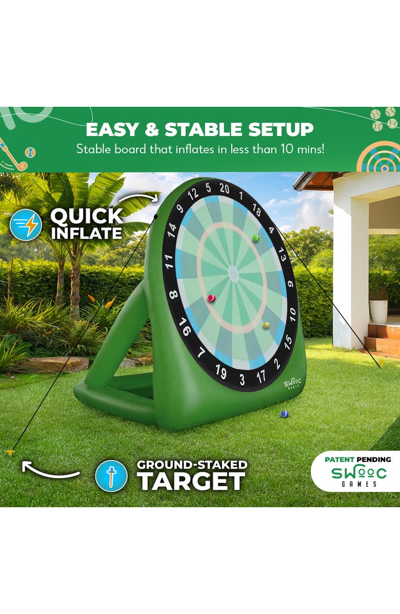 Swooc Games XL Bull Chipper Giant Golf Darts, Alternate, color, Green