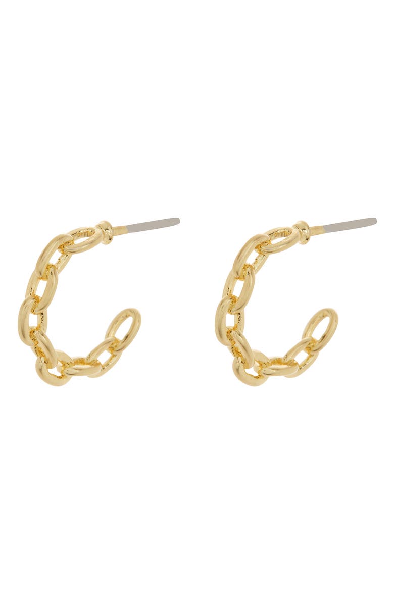Madewell Chunky Chain Hoop Earrings, Main, color, Vintage Gold