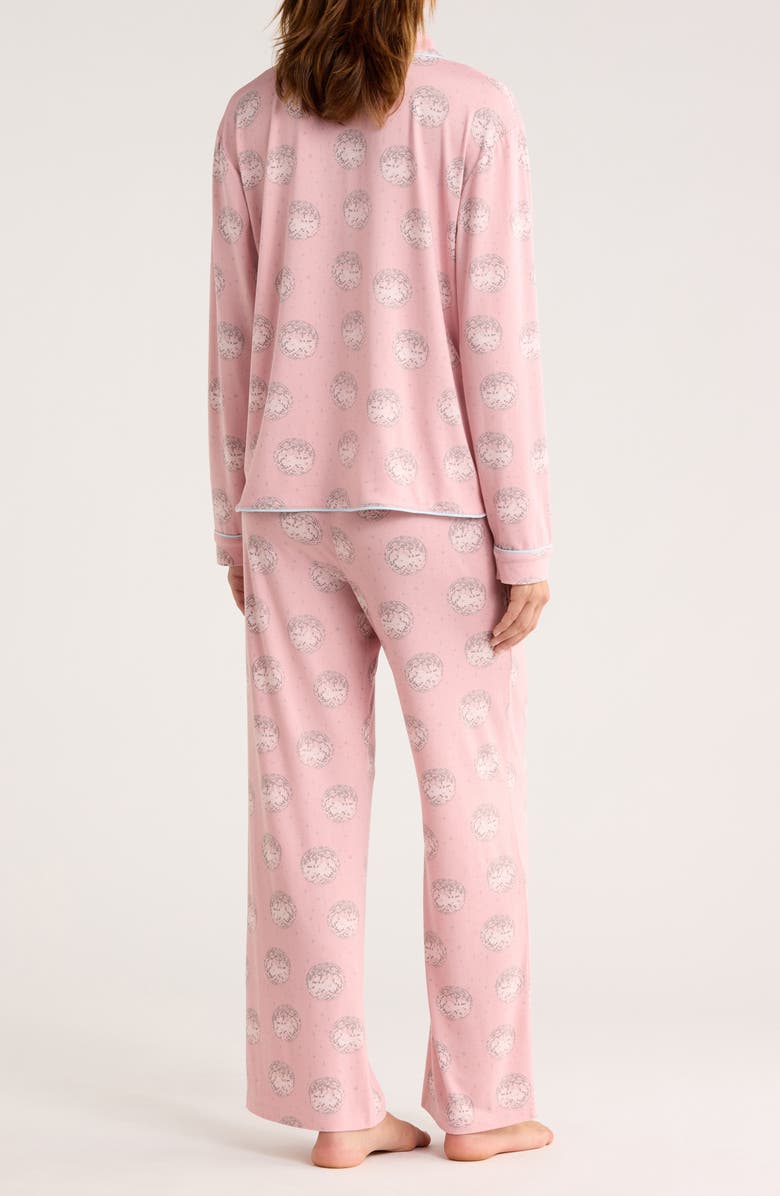 Honeydew Quiet Night Long Sleeve Button-Up Top & Pants Pajamas, Alternate, color, Rose Disco Balls