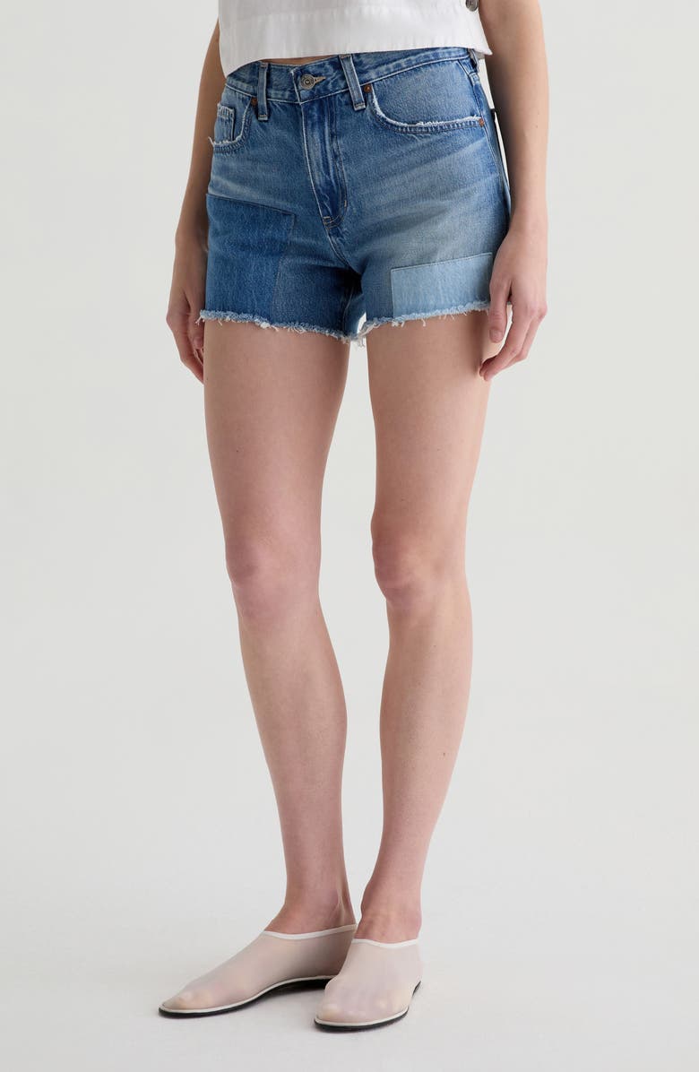 AG Halle Frayed Hem Denim Shorts, Alternate, color, Gila River