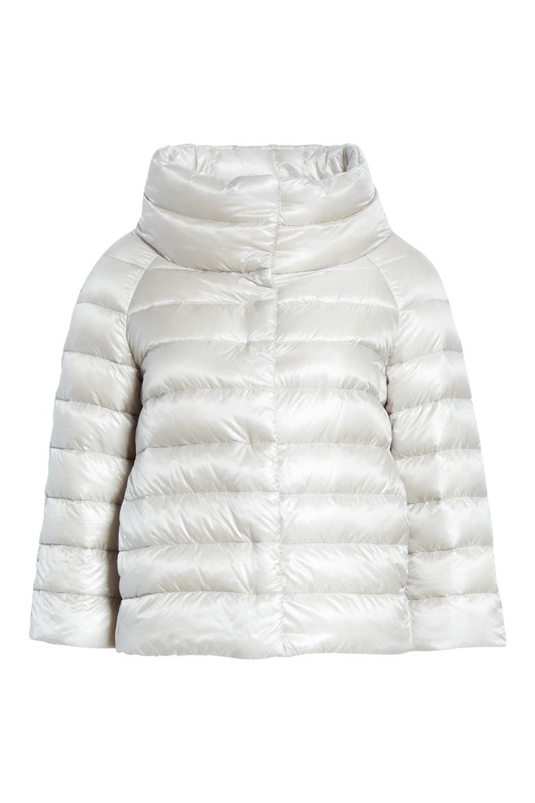 Sofia Down Crop Puffer Jacket, Alternate, color, SILVER