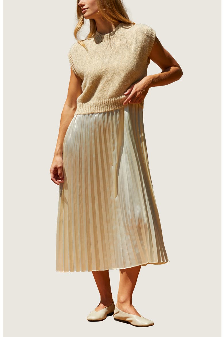 Twofer Sweater Top Dress, Main, color, Cream