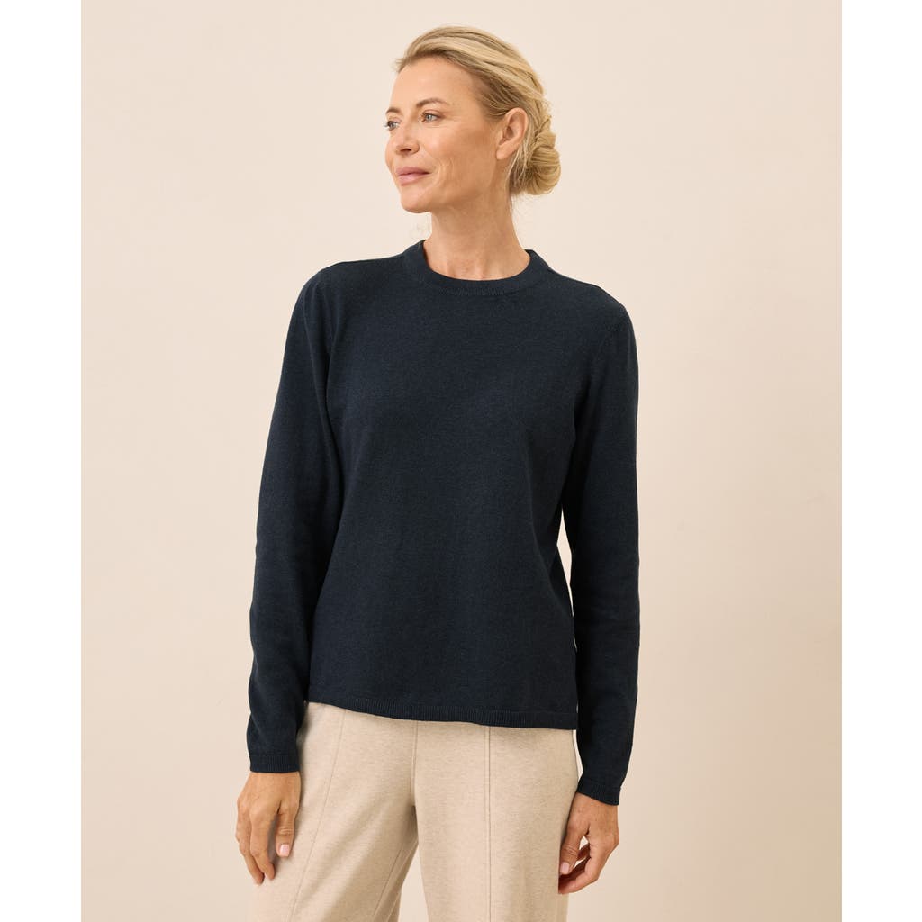 Pact Organic Cotton Classic Fine Knit Crew Sweater In Blue