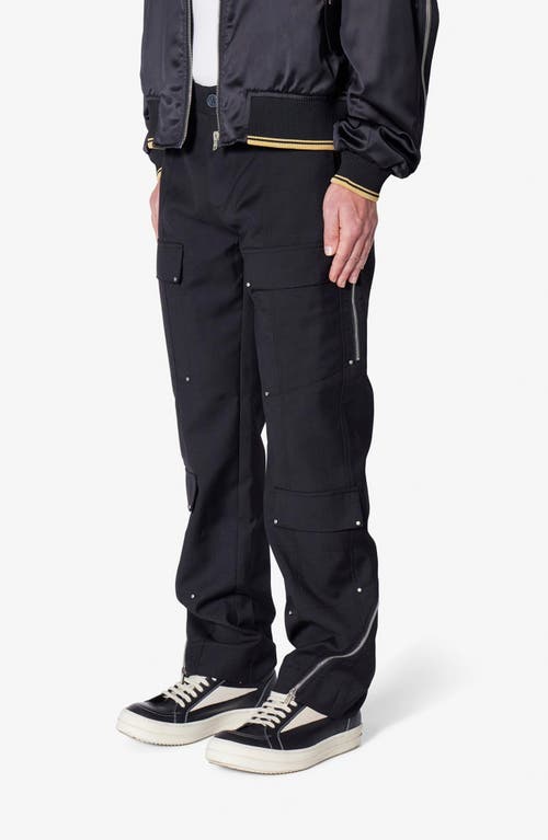 Mnml Angled Zip Cargo Pants In Black