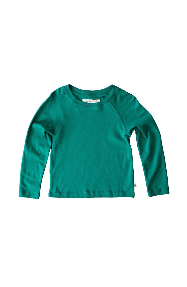 Jackalo Kids’ River Organic Cotton Long Sleeve T-Shirt, Alternate, color, Hunter Green