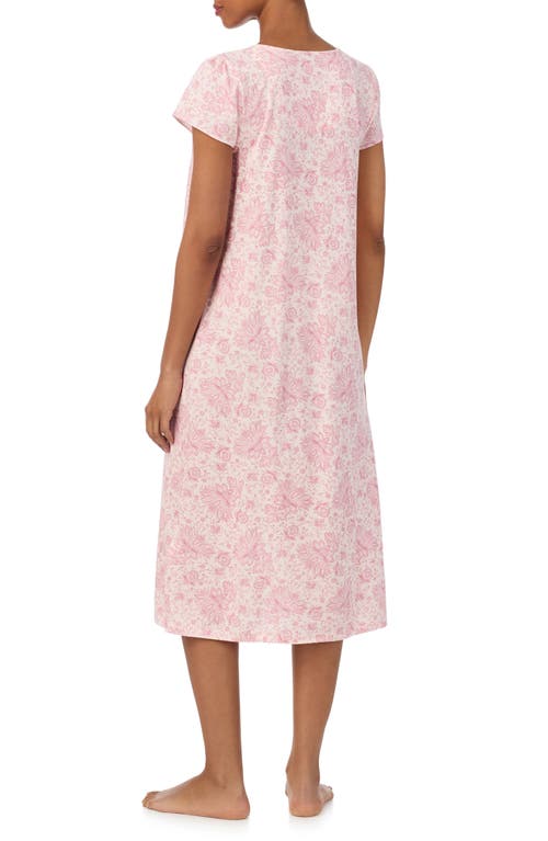 Ralph Lauren Plus Size Flutter Sleeves Ballet Nightgown In Pink