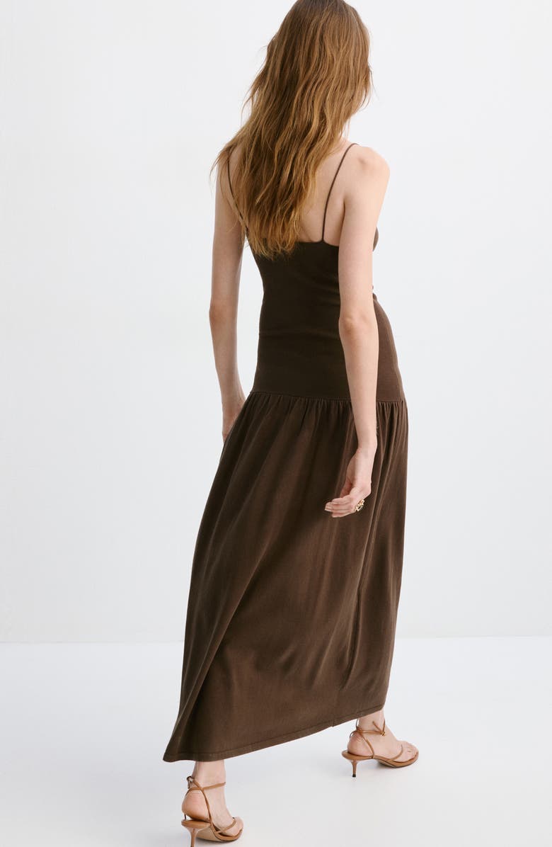 MANGO Gathered Sleeveless Midi Dress, Alternate, color, 