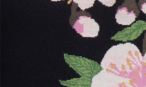 Oscar De La Renta Cherry Blossom Pleated Jacquard Dress