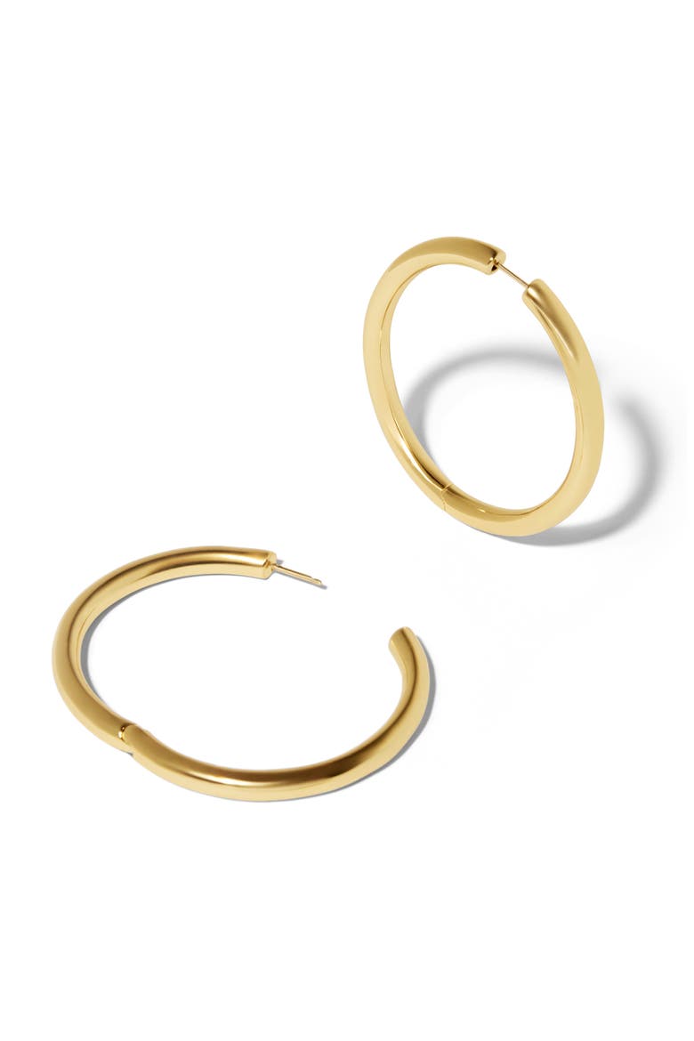 Lilly Hinge Baby Hoop Earrings, Alternate, color, YELLOW GOLD