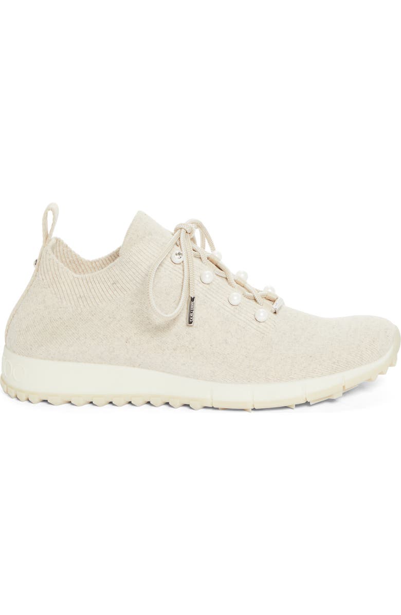 Jimmy Choo Veles Imitation Pearl Knit Sneaker, Alternate, color,