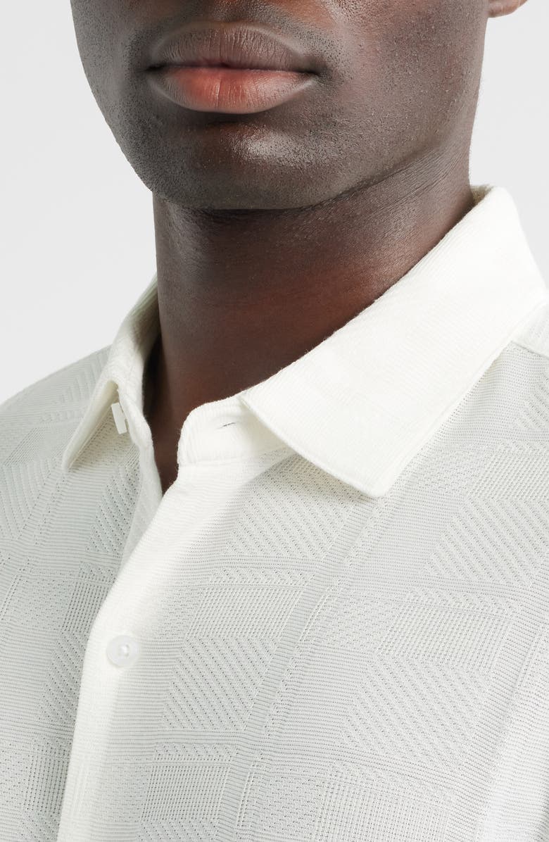 Robert Barakett Copley Short Sleeve Knit Button-Up Shirt, Alternate, color, White