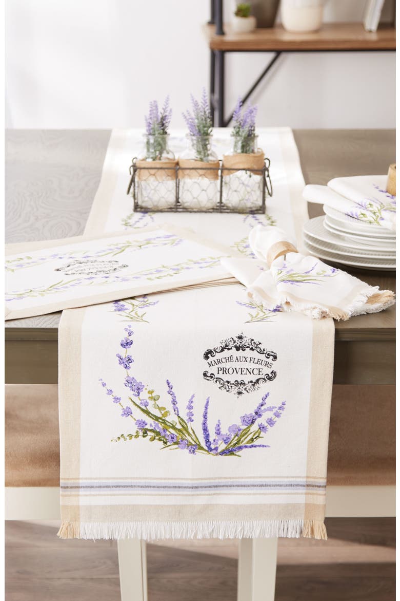 Lavender Garden Set of 4 Placemats, Alternate, color, WHITE/ BEIGE