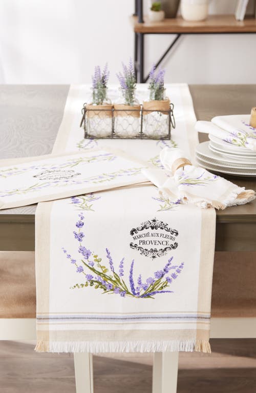 Design Imports Lavender Garden Set Of 4 Placemats In White/beige