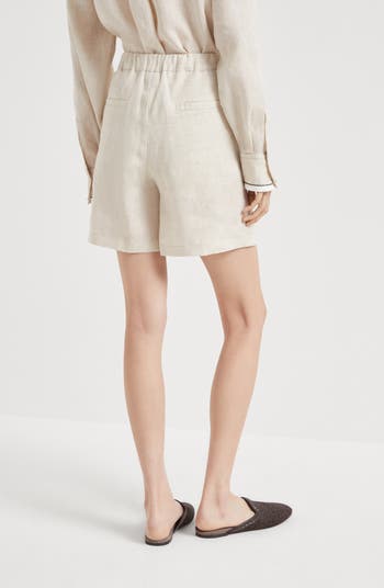 ショーツ BRUNELLO CUCINELLI LINEN BAGGY SHORTS Baggy shorts for Woman in Yuta | Brunello Cucinelli