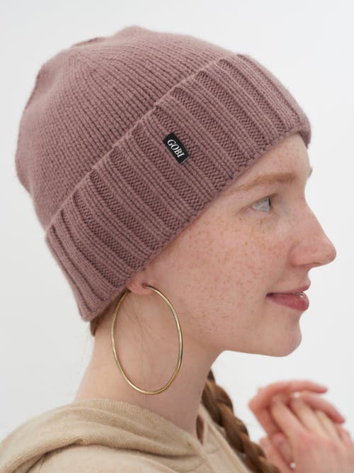 Gobi Mongolian Cashmere Cashmere Rib Knit Hat /unisex/ In Purple