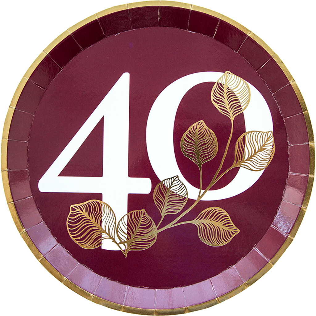 Jollity & Co 40th Birthday Dinner Plates In Assorted Pre-pack