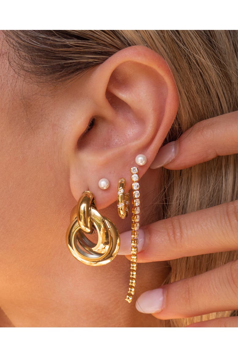 Lucia Earrings, Alternate, color, Gold