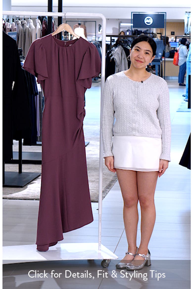 Asymmetric Crepe Maxi Dress video
