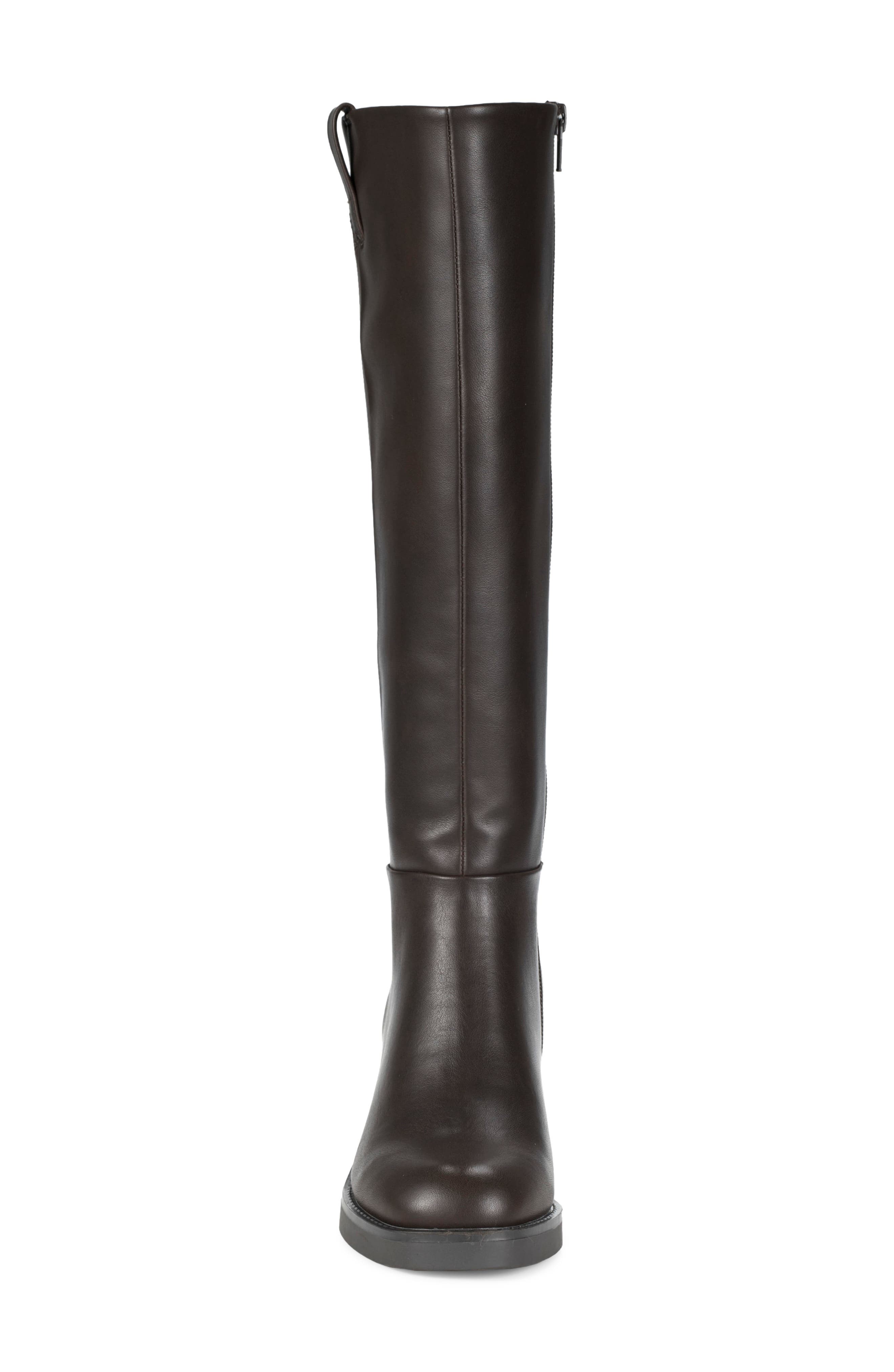 Gretchen Faux Leather Wide Calf Knee High Boot, Alternate, color, DARK BROWN