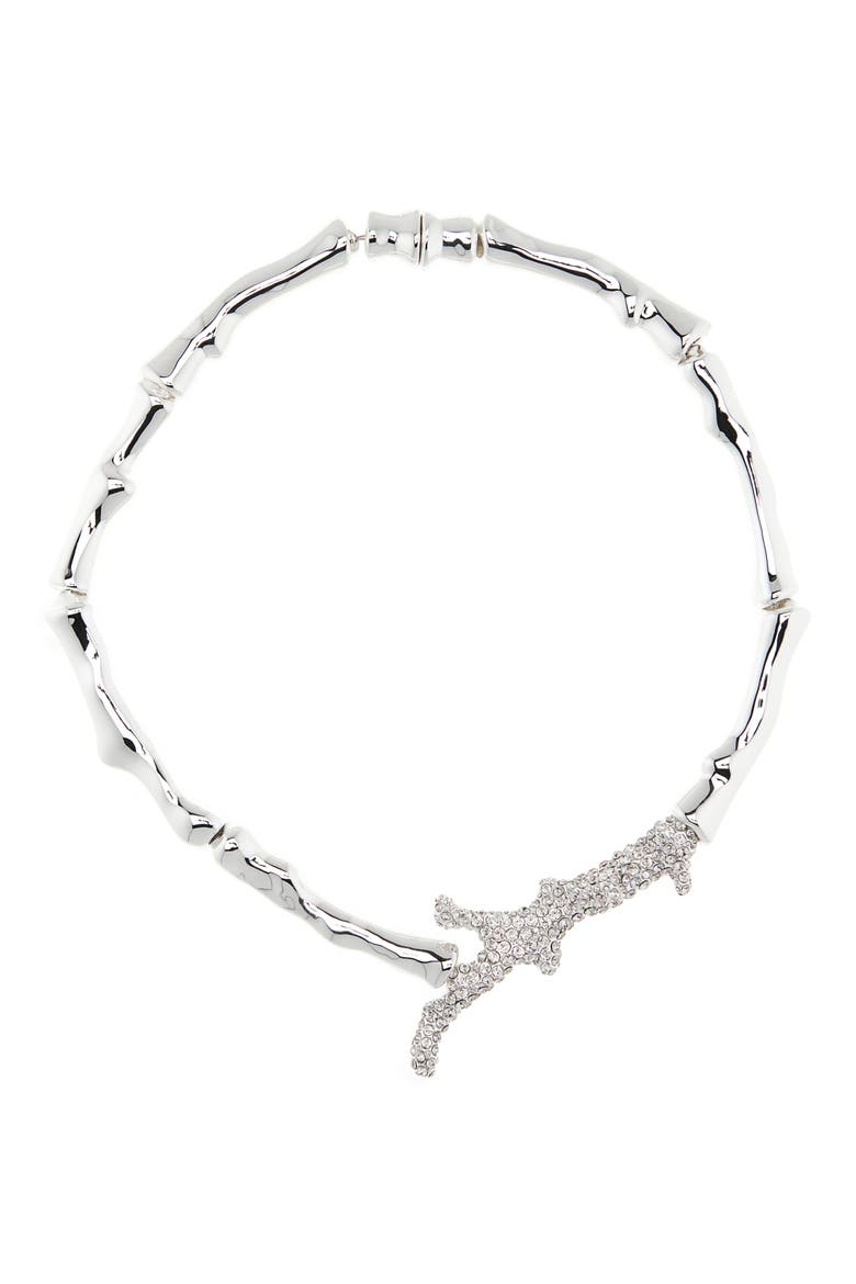 Crystal Coral Necklace, Main, color, LIGHT SILVER / CRYSTAL